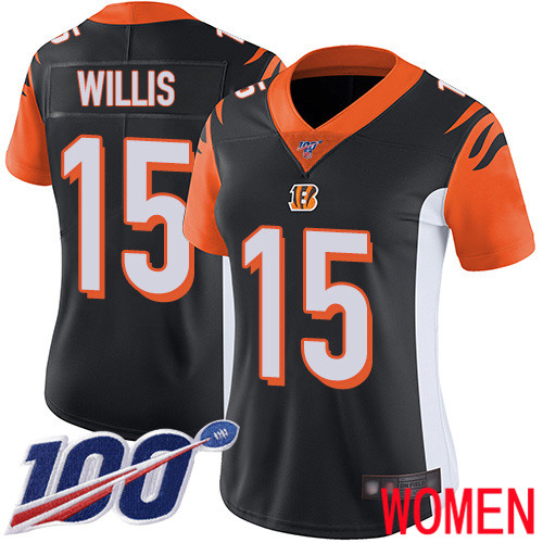 Cincinnati Bengals Limited Black Women Damion Willis Home Jersey NFL Footballl #15 100th Season Vapor Untouchable->cincinnati bengals->NFL Jersey